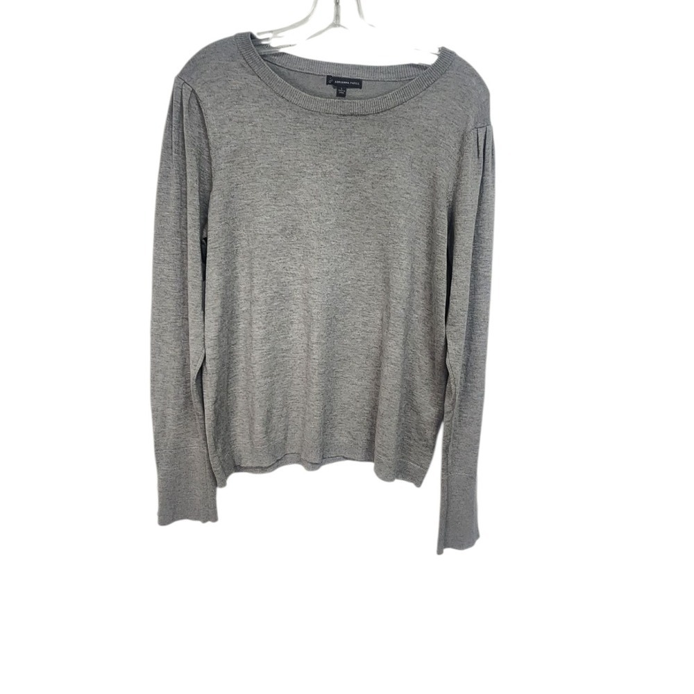 Adrianna Papell Gray Long Sleeve Button Cuff Sweater Knit Top Women's